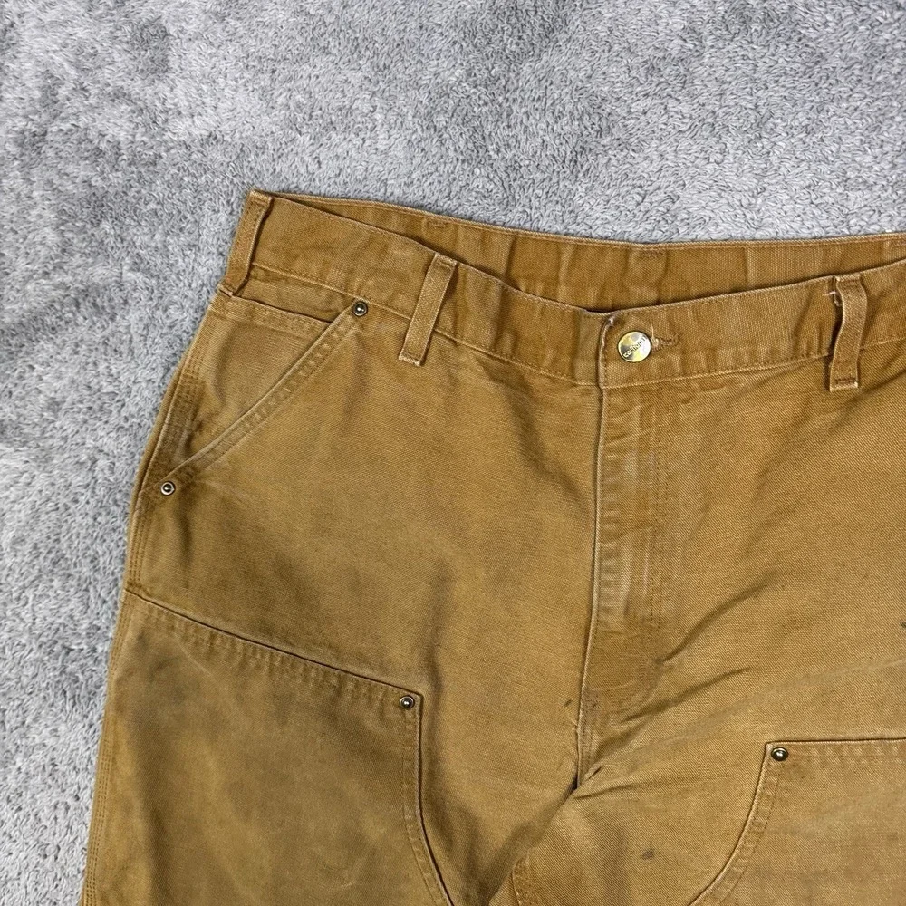 Carhartt Pants Men 38x30 Double Knee Carpenter Dungaree Workwear Utility B136BRN